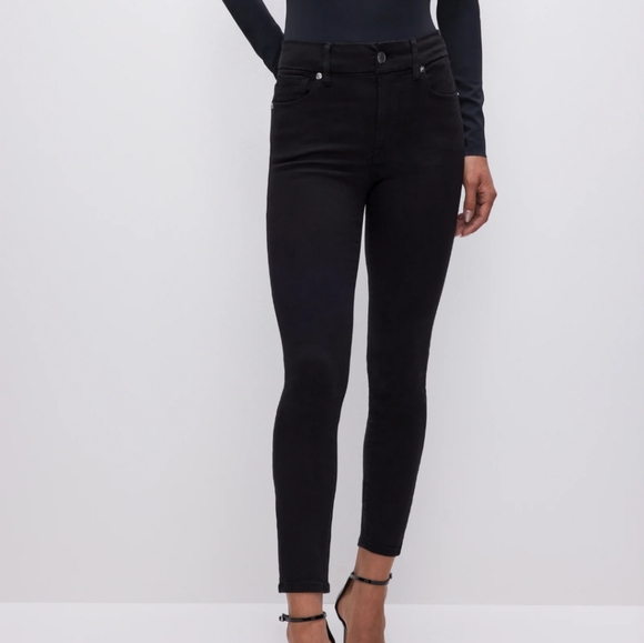 SALE 💥Good American Good Legs Skinny Crop Jeans Black Denim Stretch Jeans - Picture 1 of 8
